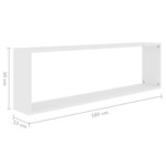 vidaXL Étagères cube murales 4 Pièces Blanc 100x15x30cm bois d'ingénierie