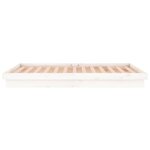 vidaXL Cadre de lit à LED blanc 135x190 cm double bois massif