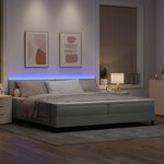 vidaXL Lit à ressorts avec matelas Gris clair 200 x 200 cm Velours
