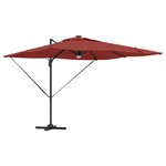 vidaXL Parasol Roma Rouge 286 x 285 x 270 cm Aluminium et polyester
