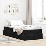vidaXL Lit avec rangement et matelas Noir 100 x 200 cm Velours