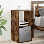 vidaXL Table de chevet avec tiroir 2 Pièces Chêne fumé 35 x 32 x 68 5 cm