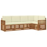 vidaXL Ensemble de canapé d'angle avec coussin 5 Pièces Naturel et Crème