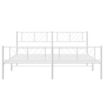 vidaXL Cadre de lit métal avec tête de lit/pied de lit blanc 183x213cm