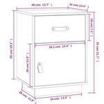 vidaXL Tables de chevet 2 Pièces Gris 40x34x55 cm Bois de pin massif