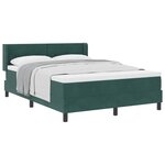 vidaXL Lit à ressorts avec matelas Vert foncé 200 x 140 cm Polyester