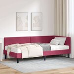 vidaXL Cadre de lit d'angle avec matelas Autre 2 Pièces Vert Velours