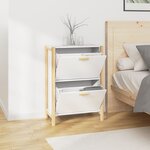 vidaXL Armoire à chaussures Blanc 57 5x33x80 cm Bois d'ingénierie