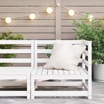 vidaXL Canapé d'angle de jardin blanc bois de pin massif