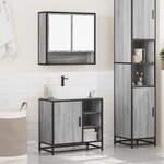 vidaXL Ensemble de meubles de salle de bain 2 Pièces Sonoma gris