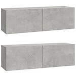 vidaXL Ensemble de meubles TV 5 Pièces Gris béton Bois d'ingénierie
