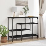 Table Console vidaXL Noir Chêne 100x35x75 cm Bois d'ingénierie et Acier
