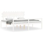 vidaXL Lit pour personne âgée sans matelas blanc 200x200cm bois massif
