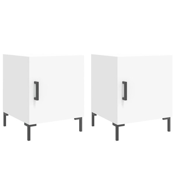 vidaXL Tables de chevet 2 Pièces blanc 40x40x50 cm bois d’ingénierie