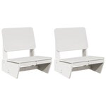 vidaXL Chaises de jardin lot de 2 blanc 60x64x70 5 cm bois massif pin