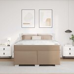 vidaXL Cadre de lit avec matelas Cappuccino 140 x 200 cm tissu