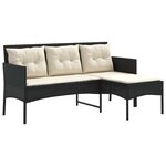 vidaXL Ensemble de canapé de jardin 2 Pièces Noir et Crème polyrotin