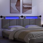 vidaXL Tête de lit suspendue Avec lumière LED Gris foncé Tissu