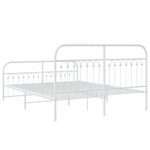 vidaXL Cadre de lit métal sans matelas et pied de lit blanc 150x200 cm