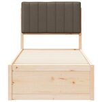 vidaXL Cadre de lit avec tête de lit rembourrée Taupe 75 x 190 cm