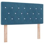 vidaXL Lit Box Spring avec Matelas Bleu Foncé 100x200 cm Velours