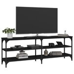 vidaXL Meuble TV noir 140x30x50 cm bois d'ingénierie