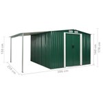 vidaXL Abri de jardin à portes coulissantes Vert 386x259x178 cm Acier