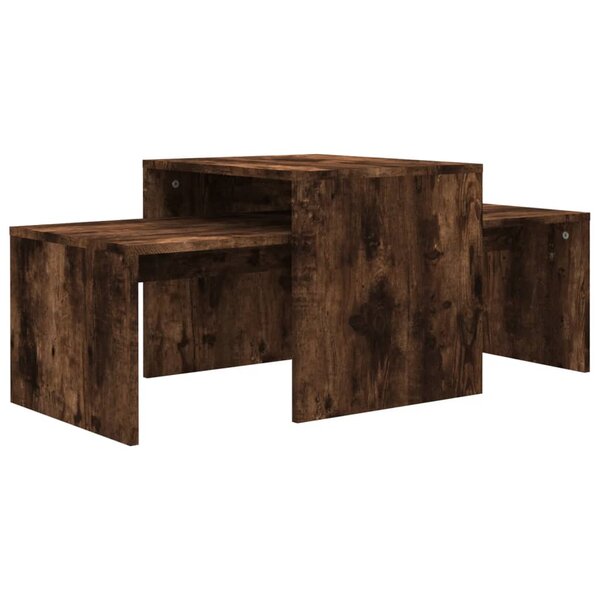 vidaXL Ensemble table basse Chêne fumé 100x48x40 cm Bois d'ingénierie