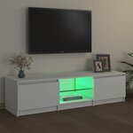 vidaXL Meuble TV avec lumières LED blanc 140x40x35 5 cm