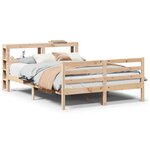 vidaXL Cadre de lit avec tête de lit 120x200 cm bois de pin massif