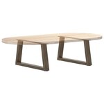vidaXL Pieds de table basse en forme de V  2 pièces  acier naturel  70 x (30-31 3) cm