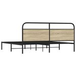 vidaXL Cadre de lit en métal sans matelas chêne sonoma 200x200 cm