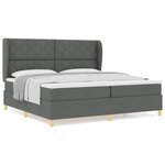 vidaXL Lit à ressorts avec matelas gris foncé 90x190 cm Gris foncé