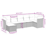 vidaXL Salon de jardin avec coussins 7 Pièces marron résine tressée