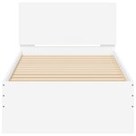 vidaXL Cadre de lit avec bandes LED Blanc Bois d'ingénierie