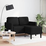 vidaXL Canapé 2 places avec méridienne en L noir 125 cm similicuir