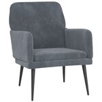 vidaXL Fauteuil Gris foncé 62x79x79 cm Velours