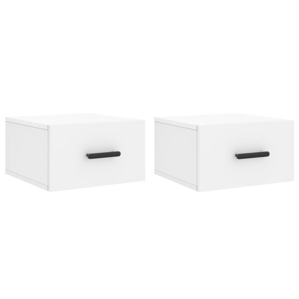 vidaXL Tables de chevet murales 2 Pièces blanc 35x35x20 cm
