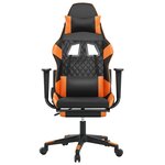 vidaXL Chaise de jeu de massage et repose-pied Noir&Orange Similicuir
