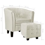 Vidaxl fauteuil avec repose-pied blanc similicuir