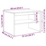 vidaXL Meuble TV gris béton 60x40x40 cm bois d'ingénierie