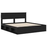 vidaXL Cadre de lit avec matelas Noir 200 x 200 cm Pin massif