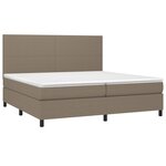 vidaXL Sommier à lattes de lit et matelas et LED Taupe 200x200cm Tissu