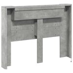 vidaXL Cabinet de Tête de Lit avec LED Béton 140 x 16 5 x 103 5 cm