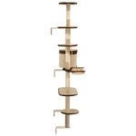 vidaXL Arbre à chat en sisal Montage mural 194 cm Beige et marron