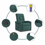 vidaXL Fauteuil de massage inclinable Vert foncé Tissu