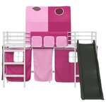 vidaXL Lit mezzanine pour enfants Blanc et rose 74 5 x 190 cm Métал