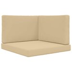 vidaXL Coussin de canapé d'extérieur 3 Pièces Beige Polyester