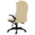 Chaise fauteuil siège de bureau informatique étude similicuir crème 02_0024000