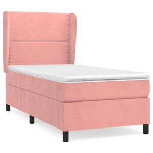 vidaXL Sommier à lattes de lit et matelas Rose 80x200 cm Velours